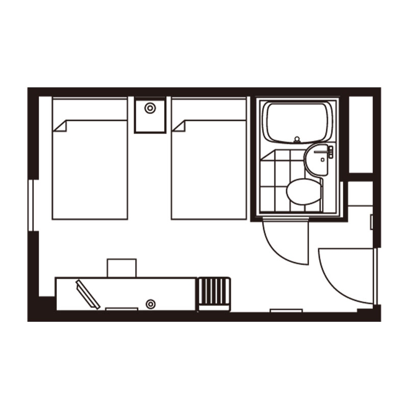 ツインルーム間取り図