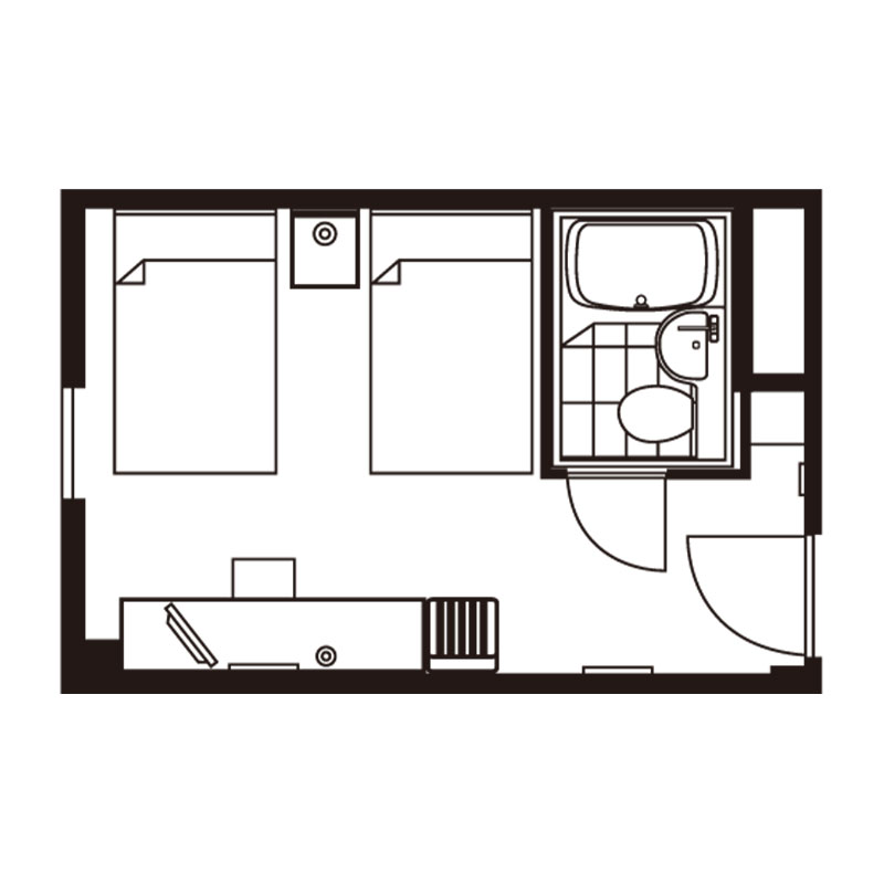 ツインルーム間取り図