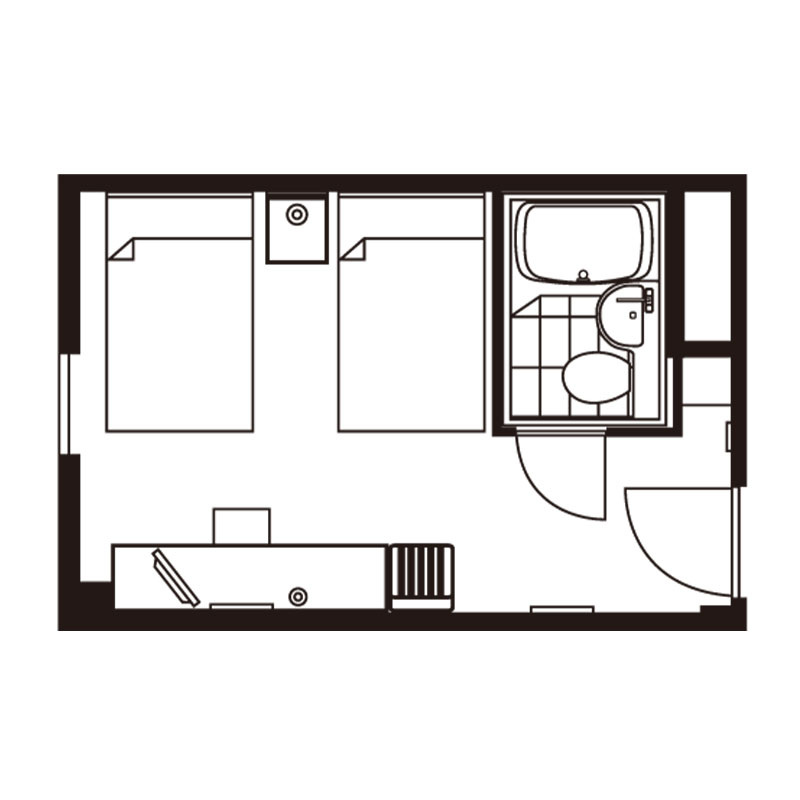 ツインルーム間取り図