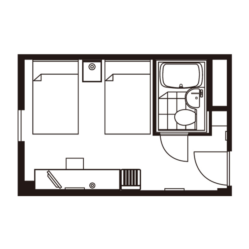 ツインルーム間取り図